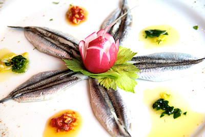 la risacca blu restaurant seefood milan marinated anchovies